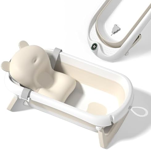 Bañera Plegable Bebé Con Cojín De Baño Antideslizante - bañera Be...