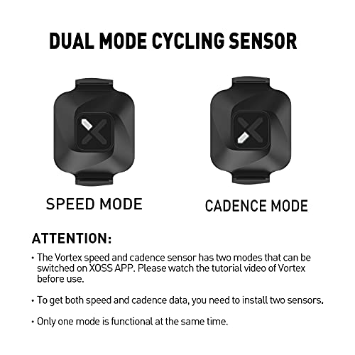 Image of XOSS Vortex Cadence /Speed Sensor ANT+ /Bluetooth 4.0, Outdoor /Indoor Wireless IPX7 Dual Modes Bike Computer RPM Sensor for Road Bike /Spinning Bike /MTB Compatible with Wahoo Fitness /Zwift /Strava