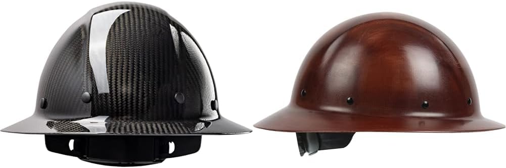 PIP Wolfjaw & Dynamic Wolfjaw Fiberglass Hard Hats Bundle - Glossy Carbon Fiber & Fiberglass Shells, Wheel Ratchet, 8-Point Suspension