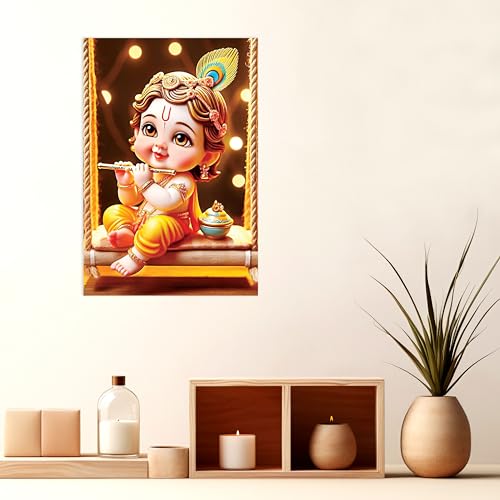 Image of Twinster Bal krishna Posters Photo for Pregnant Women, Baby Poster Self Adhesive (Size 45 cm by 30 cm) Pack of 1 (Design 22)
