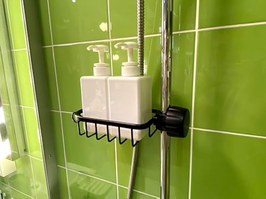 Alessia Cara Sponge Holder, Kitchen Sink Caddy, Bathroom Rack Soap Bottle Holder, Rag, Brush, Scrubber, Dishcloth Drain Rack, Clip on Storage (Black)