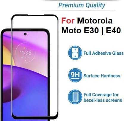 Image of Screen Protector for Motorola Moto E30 | E40 -(Black) Tempered Glass Edge-to-Edge 6D Screen Guard With Installation Kit.