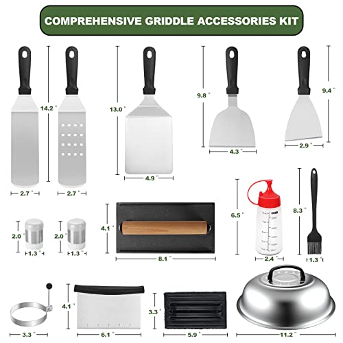 Ewfen AMAZON-XIKE-0034US 18Pcs Griddle Accessories Kit, Flat Top Grill Accessories Set For Blackstone And Camp Chef, Grill Spatula Set thumb #1