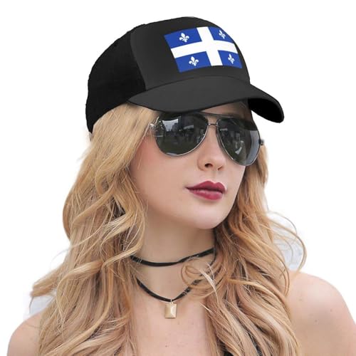 Flag of Quebec Unisex Classic Adjustable Curved Brim Baseball Cap, Trucker Hat 5