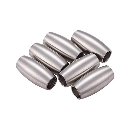 Airssory 10pcs 304 Stainless Steel Matte Style 21x10mm Magnetic Clasps Oval Shape 21x10mm Magnet Converter for Jewelry Bracelet Necklace Making - Fit 6mm Cord