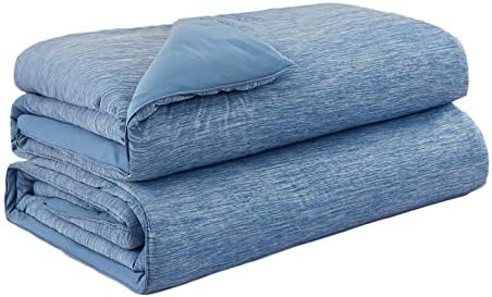 Summer Duvet King Size Lightweight Polyester Fiber Cool Duvet 4.5 Tog Reversible Breathable Duvet (Blue, 220x230cm)
