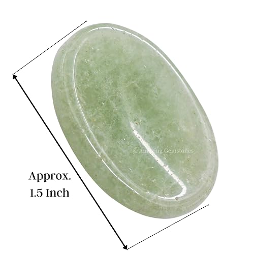 Image of Amazing Gemstone Green Aventurine Worry Stone Crystals and Healing Stones - Worry Stones for Stress Relief Gifts - Piedra Crystal Fidget for Meditation - Unique Stocking Stuffers and Birthday Gifts
