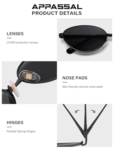 Retro Oval Cat Eye Sunglasses for Women, Vintage Metal Frame with Spring Hinge, Trendy Fashion Glasses AP3730