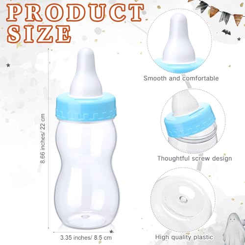 Image of Roowest 512 Pcs Baby Shower Games Guess How Many Pacifiers Sign 100 Small Guessing Games 10 HB Pencils 750ml Milk Bottle 400 Acrylic Pacifiers Decoration for Guest Gender Reveal(Blue,Halloween)