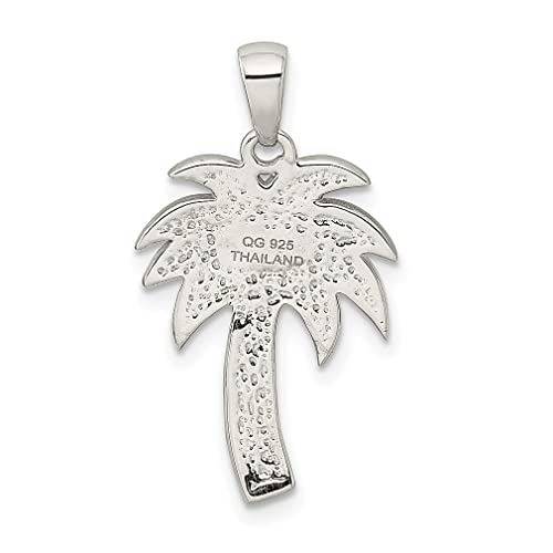 925 Sterling Silver Green/Brown Preciosa Crystal Palm Tree Pendant Charm Necklace Seashore Beach Life Fine Jewelry For Women Gifts For Her #TOP2