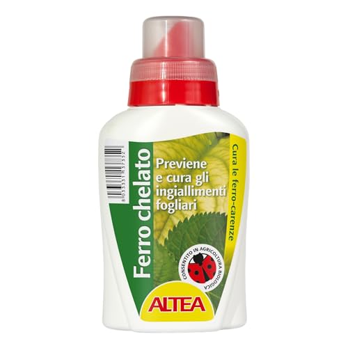 Altea Ferro quelado líquido de hierro quelado para cítricos, previene y cura el amarilleamiento de las hojas, fertilizante para plantas en hojas, botella de 300 ml