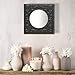 Stonebriar Round Mirror with Distressed Square Metal Tin Frame ; Industrial Wall Decor ; Distressed Finish ; With Attached Wall Hanger
