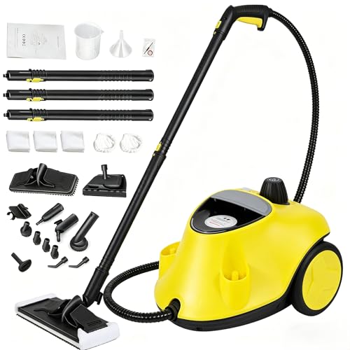 Limpiador a Vapor 2100 W, 5 Bar Limpiador A Vapor Vaporeta De Mano Steam Cleaner Vaporeta Limpieza Hogar Potente PortáTil Maquina de Vapor Limpieza Sofa Coche Cocina con 29 Accesorios, 2.1 L