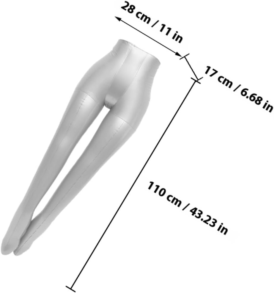 Inflatable Mannequin Lower Body Model for Trousers Pants Display Silver PVC Dress Form for Clothing Retail and Sewing Supplies