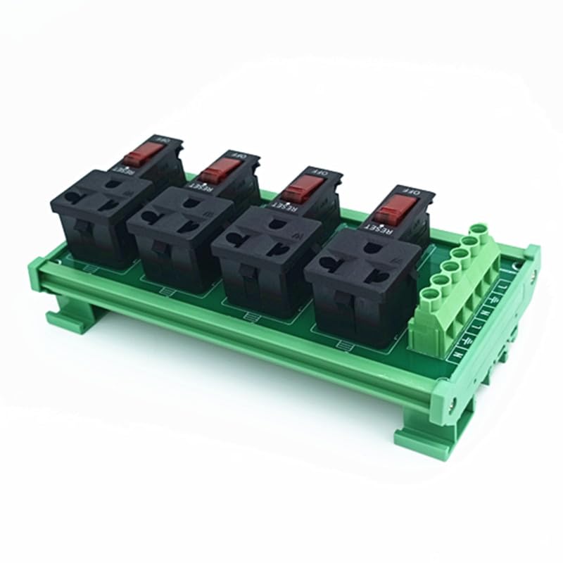 DIN Rail Mount AC 120V 4 Receptacle Outlet Power Module