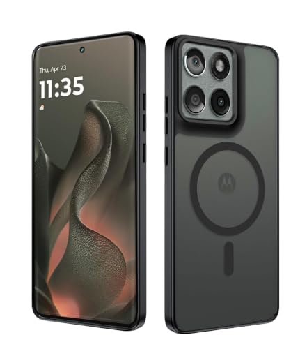 FATUOQIA for Motorola Moto Edge 2025 Case,Magnetic Moto Edge 2025 Phone Case [Compatible with MagSafe], Translucent Matte Shockproof Cover for Motorola Edge 2025 5G-Black