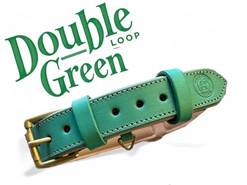 Image of High Graded Premium Leather Dog Collar- Dog Collar for Large Dogs (Green, Size Neck - X Large (22.5-26.5 Inch))