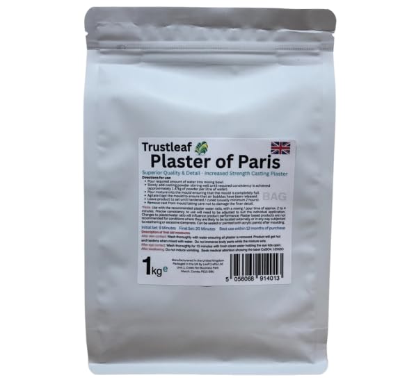 1kg Bag - Trustleaf Plaster of Paris - Fine Casting Plaster, White, 1 kg Bag