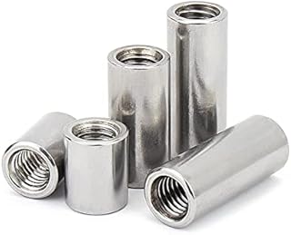 BOZONLI M10 Okrągłe Nakrętki łączące, Gwintowane Gwintowane okrągłe Nakrętki łączące ze Stali Nierdzewnej, 25mm Length