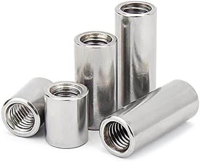BOZONLI M10 Okrągłe Nakrętki łączące, Gwintowane Gwintowane okrągłe Nakrętki łączące ze Stali Nierdzewnej, 25mm Length