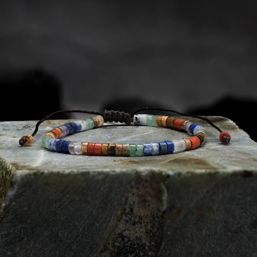 Image of 7 Chakra Healing Crystal Bracelet for Men & Women | Natural Stone Beads | Meditation, Yoga & Anxiety Relief Bracelet | Reiki Energy Balancing Beads with Amethyst, Lapis Lazuli, Aventurine, Carnelian & Jasper