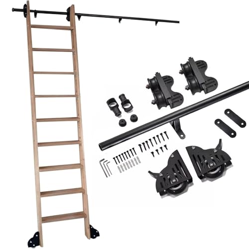 Kit échelle coulissante bibliothèque rail acier 100-600cm