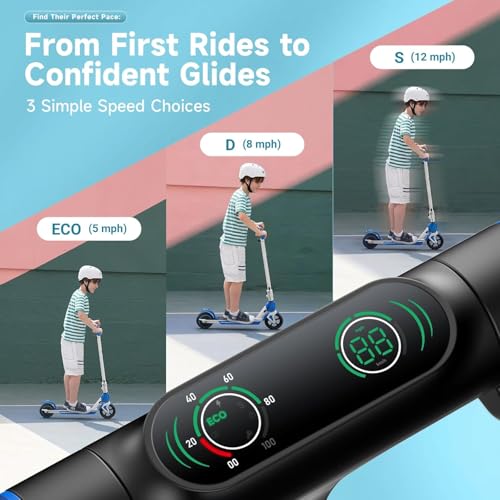 isinwheel S4 Kids Electric Scooter (Blue) - 200W Motor, 12 MPH Top Speed, 8 Mile Range - Image 2