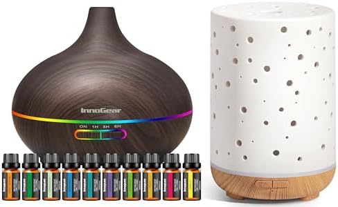 InnoGear 400ml Aromatherpy Diffuser with 10 Essential Oils Set & ...