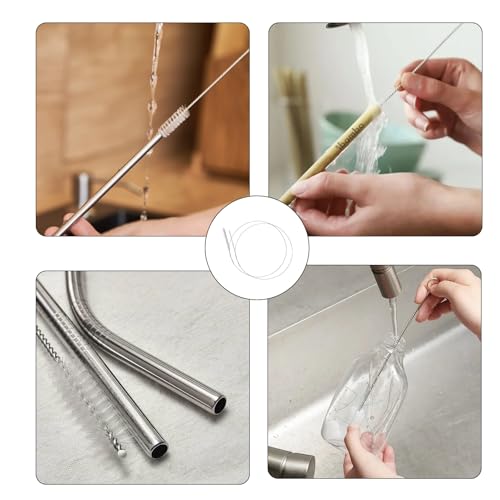 2 Stück Schlauchbürste Lang,Schiebedach Reinigungsbürste,Edelstahl Flaschenbürste,Pfeifenreiniger,Abflussbürste,Strohhalmbürste,Rohrbürste,Strohhalm Bürste,Cleaner Brush für Strohhalmrohr,Schlauch