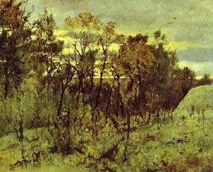 Peinture à l'huile Valentin Serov toile Autumn Evening Domotcanovo 1886 12x16