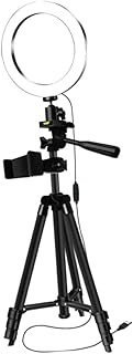 minkissy Smartphone Stand Cell Phone Holder for Tripod Lip Gloss Set Broadcast Live Fill Light Selfie Video Recording Light Ring Lamp LED Lamp Mobile Phone Holder Ring Light Camera Light
