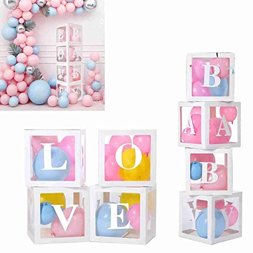 Boîtes à ballons transparentes blanches 30x30 cm pour déco de fête
