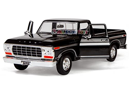 Motormax 1979 Ford F-150 Pickup Classic F150 Pick Up Truck 1:24 Diecast Collectible Model Car Black 79346 All Star Toys Exclusive #TOP2