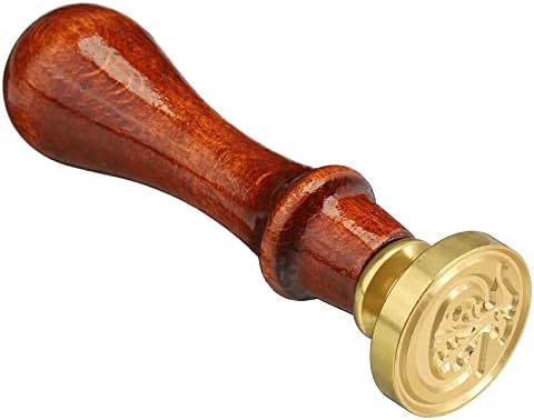 PATIKIL Letter Wax Seal Stamp, Alphabet a Wooden Handle Removable Brass Head Classic Sealing Stamp for Envelope Invitation Card