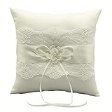 Größe 19,5 x 19,5cm Miss Lovely Ring-Kissen Hochzeit/Trau-Kissen Ehe-Ringe aus Satin