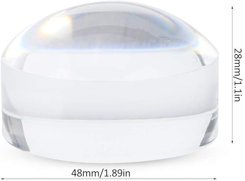 Miniatura 3 de Lupa de cúpula de vidrio acrílico de 2 pulgadas, lupa de lectura 8X, lupa de pisapapeles, lente óptica de media bola para leer libros, mapas,