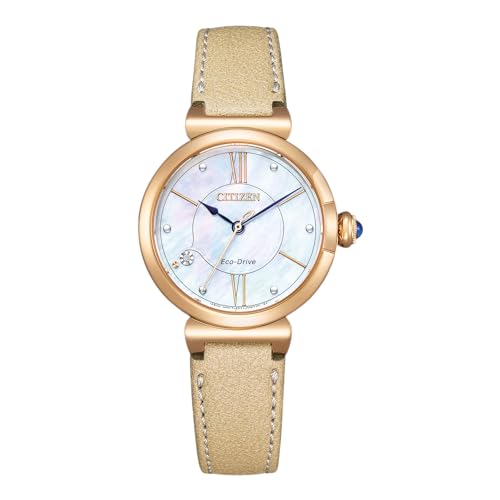 Montre femme Citizen Elegance EM1073-18D avec bracelet en cuir et cadran nacre