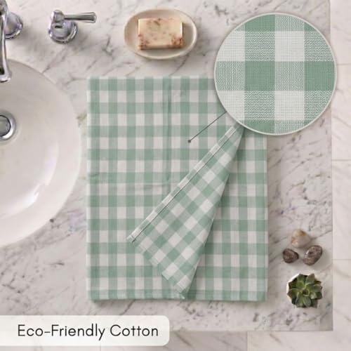 Image of Athom Living Premium Bath Towel 75 x 150 cm Pack of 1 Waffle Towel,Ultra Absorbent, Quick Dry, and Durable - Ideal for Spa, Gym, and Everyday Use, Light Green Color
