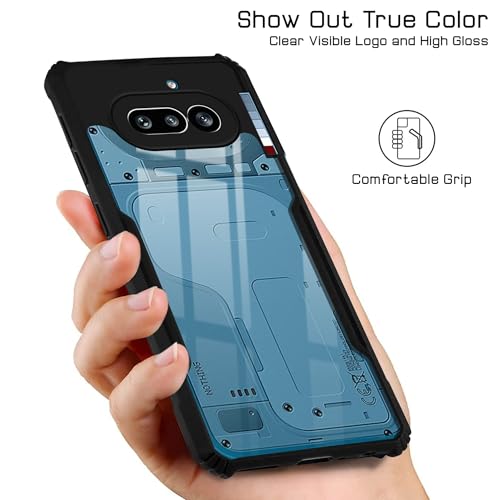 Image of Jkobi Hybrid Back Cover Case for Nothing Phone 4A 5G (Shockproof with Polycarbonate Clear Panel | Professional Black)