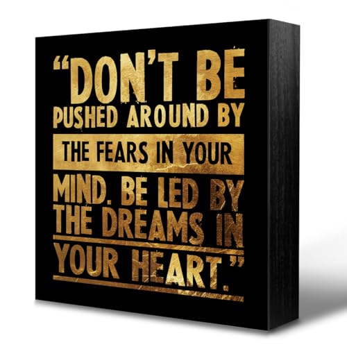 Positive Quotes Be Led By the Dreams In Your Heart Sign, Home Office Desk Decor for Women, Office...