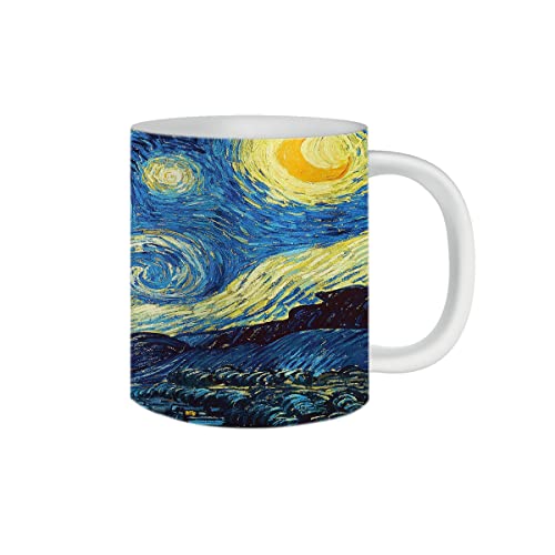 Caneca Porcelana Especial Van Gogh Noite Estrelada 325ml