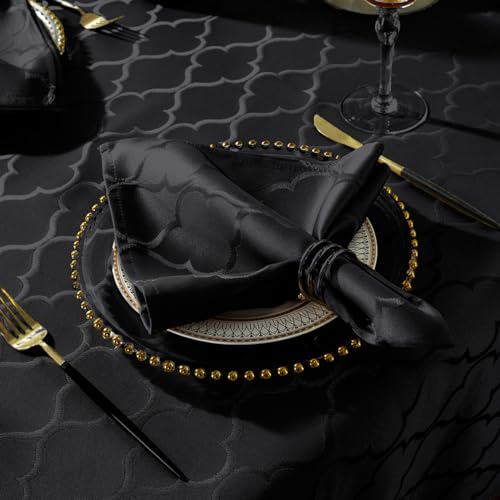 Servilletas de Tela Jacquard 20 x 20 pulg 4 Piezas Negro miniatura 1