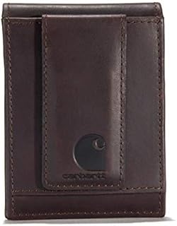 Carhartt Men's Standard Front Pocket, Durable Canvas Wallet with & Without Money Clip, Oil Tan Leather (Brown), One Size