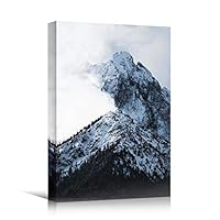 Canvas Wall Art Expressive Landscape Chic Dramatic Duotone Hallway Landscape Mountain Photography - 12x18 inches