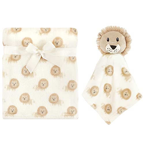 Image of Hudson Baby Unisex Baby Plush Blanket with Security Blanket, Lion, One Size