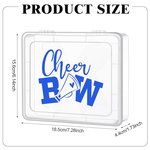 Image of Honeydak 6 Pcs Extra Large Cheer Bow Plastic Box Cheer Team Gifts Bulk Bobby Pin Case Plastic Containers for Team Cheerleader Dance Ballet Hair Accessories Storage Organizer Cheerleading Travel
