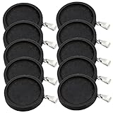 [SEWACC] 10個木製ペンダントトレイ ブラック 内径 丸型ベゼル トレイ ジュエリークラフト用 小型木トレー ペンダントトップ具付き お盆代用