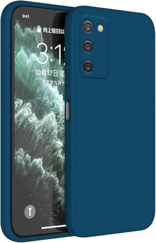 Funda Carcasa de Silicona Líquida para Samsung Galaxy A03S 4G, Interior de Microfibra Antigolpes Protección Gel Ultra Suave de Goma a Prueba de Choques y Arañazos FSUA (Azul)