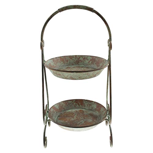 DOITOOL 1pc Creative Storage Tray Dark Green Two-Tiered Organizer for Home Decor Versatile Display for Fruits Snacks Desserts Easy to Clean Retro Style Design