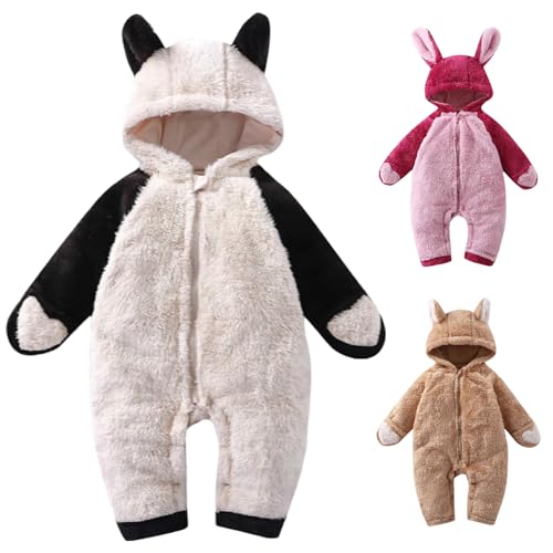 Kunyeah Pagliaccetto in pile per neonati invernale tuta da neve con orecchie di animale neonato foto prop body tuta per...